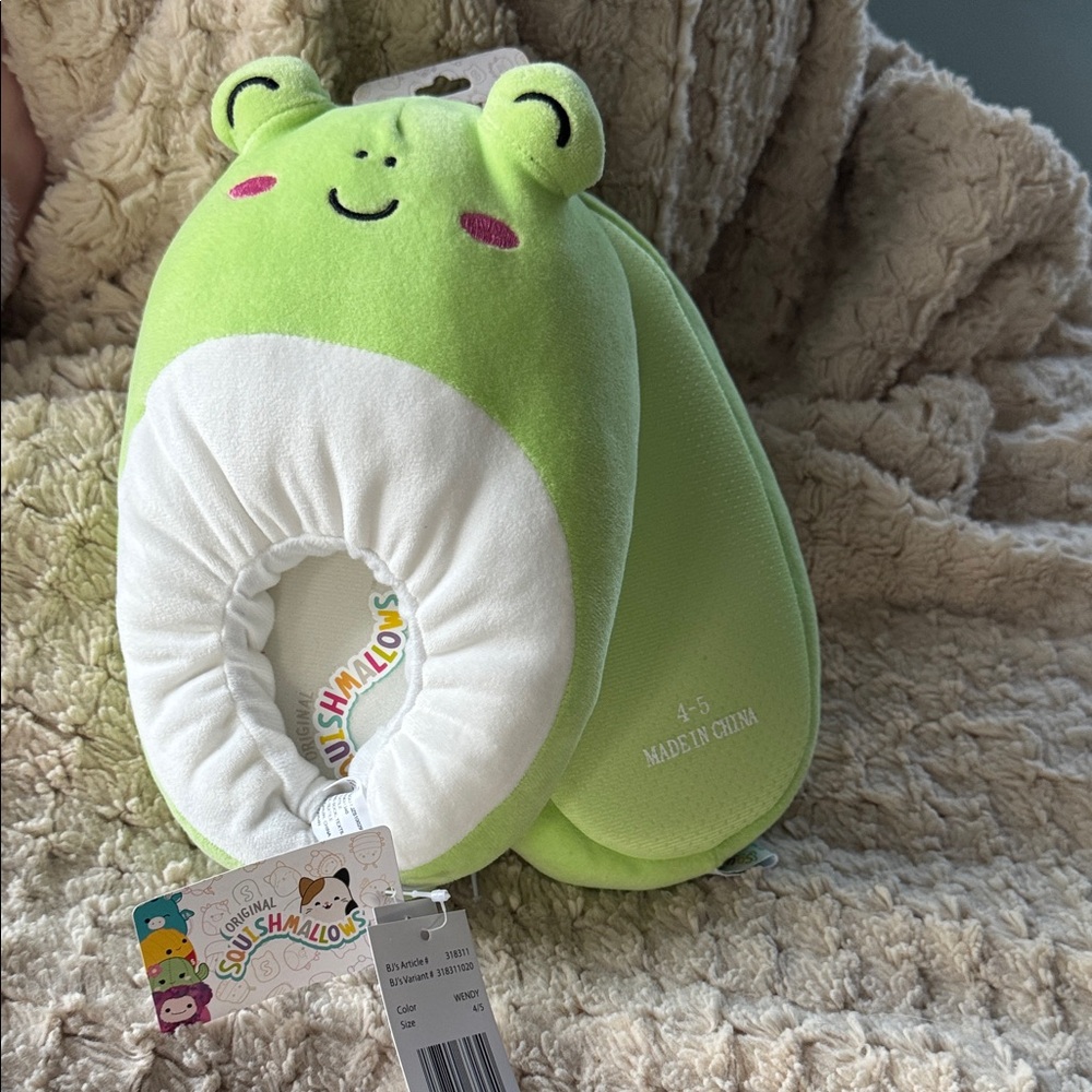 *NEW* Squishmallows Slippers Size 4/5 will fit adult feet 👣 Lime Green Frog 🐸